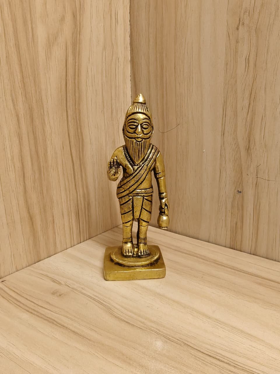 B W-340g H-4.5in L-1.5in B-1.5in Brass Agathiyar Statue 4.5 Inch - Image 1
