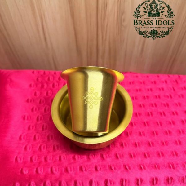 Brass Coffee Dabara Set 2.5 Inch