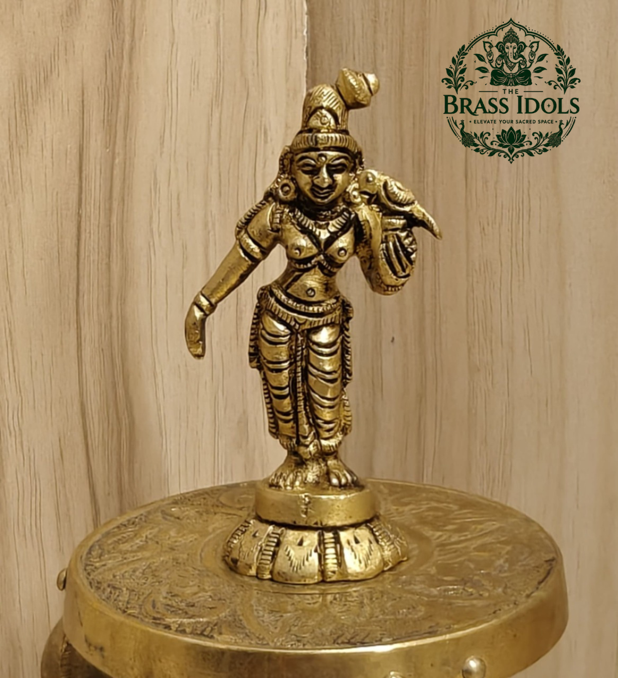 Brass Andal Idol 3 Inch Brass Andal Idol 3 Inch