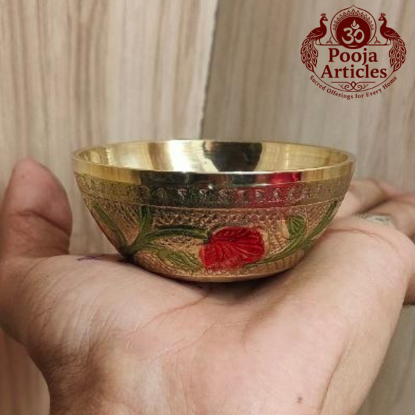 Brass Designer Katori Pooja Bowl 2.7 Inch