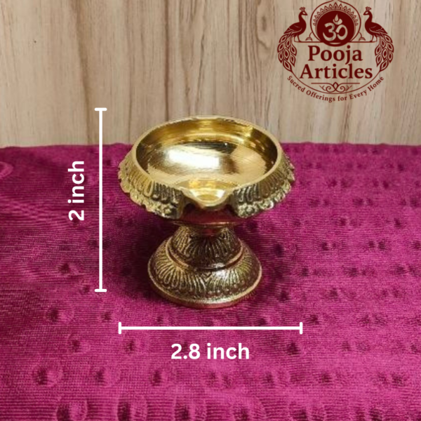 Brass Kuber diya With Stand 2.5 inch