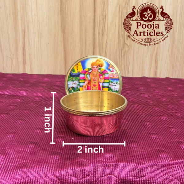 Brass Kumkum Pot Andal 2 Inch