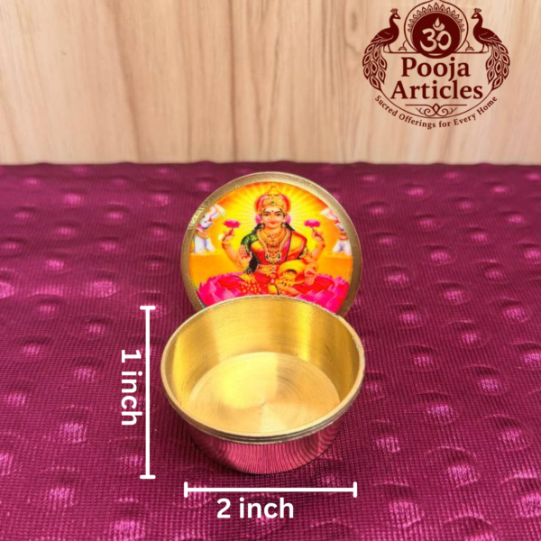 Brass Kumkum Pot Lakshmi 2 Inch