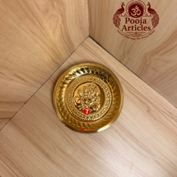 Brass Mini Pooja Plate 6.2 Inch