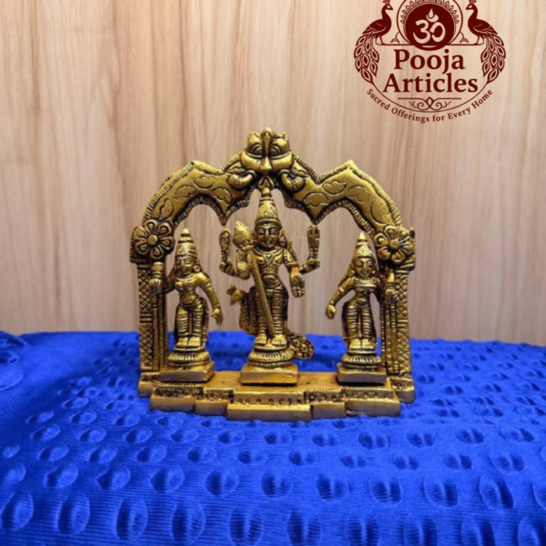 Brass Murugan Valli Deivanai Statue 5 Inch