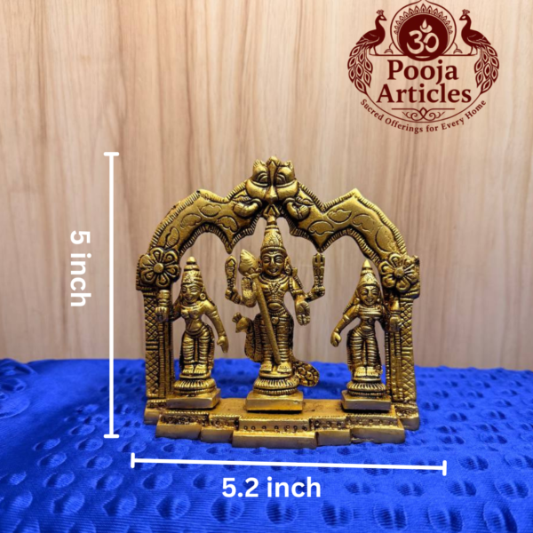 Brass Murugan Valli Deivanai Statue 5 Inch
