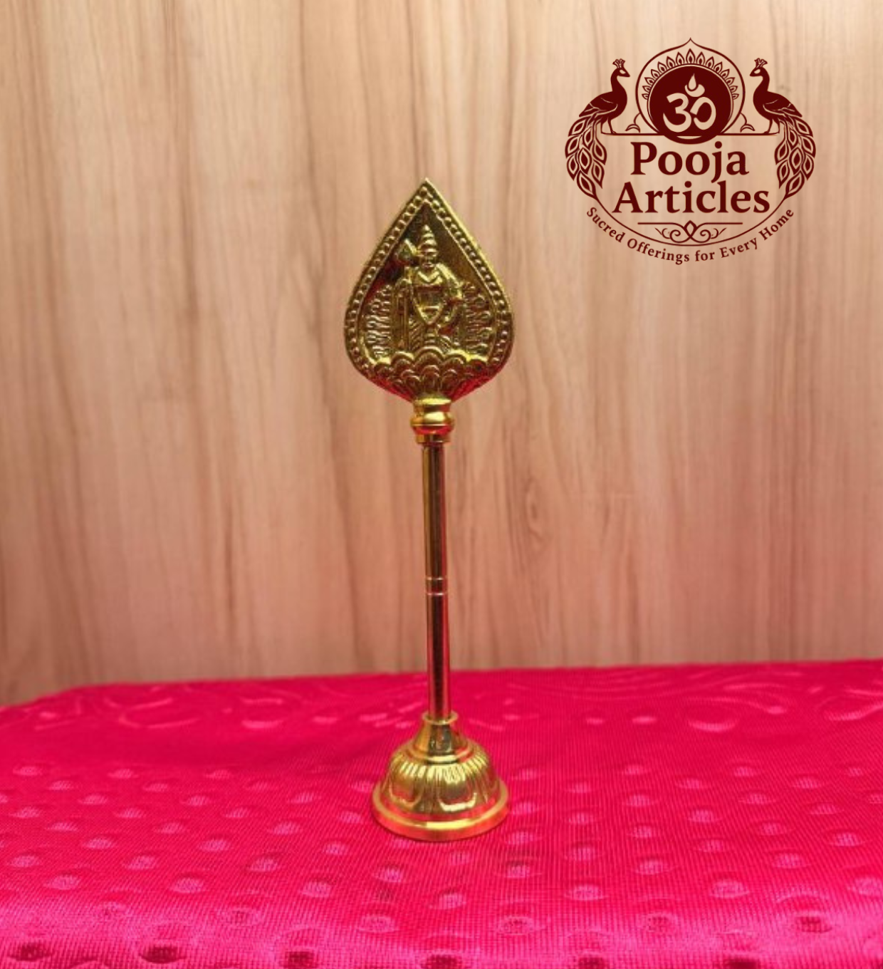Brass Murugan Vel Stand 6.5 Inch Brass Murugan Vel Stand 6.5 Inch