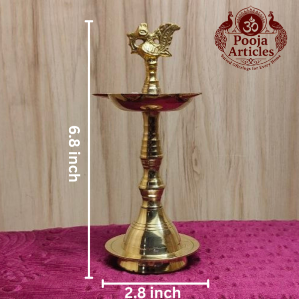 Brass Peacock Kuthu Vilakku 6.8 Inch