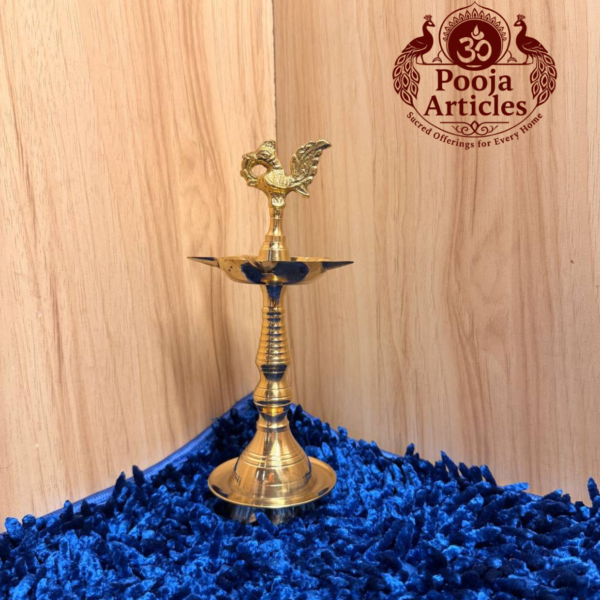 Brass Peacock Puja Diya 8 Inch