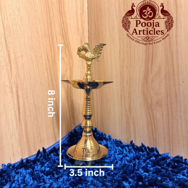 Brass Peacock Puja Diya 8 Inch