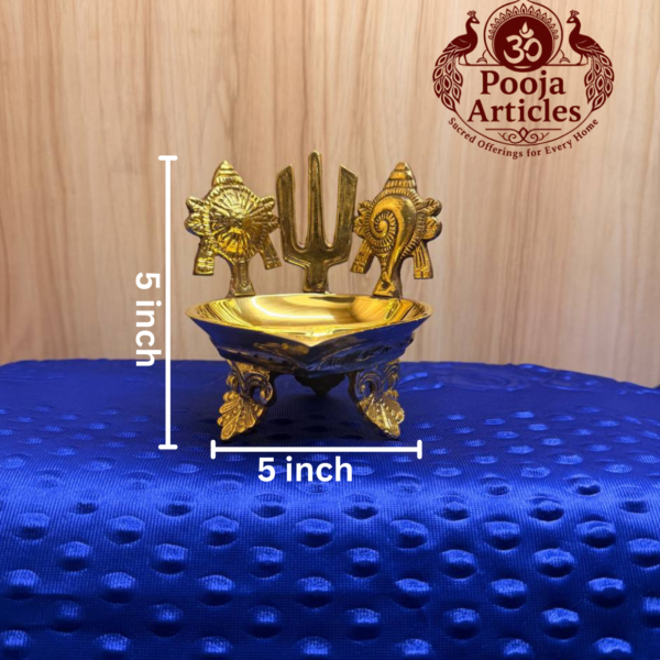 Brass Shanku Chakra Namah Diya 5 Inch