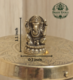 Miniature Brass Ganesha Statue 1.1 Inch