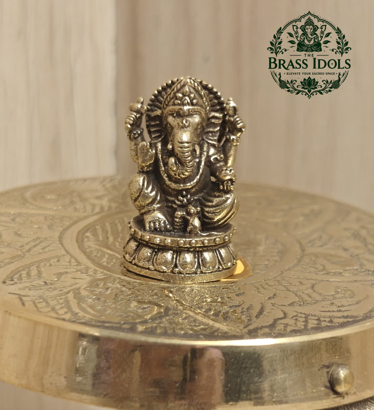 Miniature Brass Ganesha Statue 1.1 Inch Miniature Brass Ganesha Statue 1.1 Inch