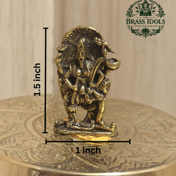Miniature Brass Goddess Kali Idol 1.5 Inch