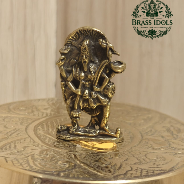 Miniature Brass Goddess Kali Idol 1.5 Inch
