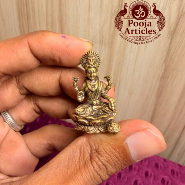 Miniature Brass Lakshmi Statue 1.2 Inch