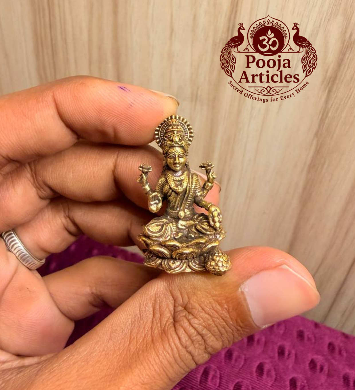 Miniature Brass Lakshmi Statue 1.2 Inch Miniature Brass Lakshmi Statue 1.2 Inch