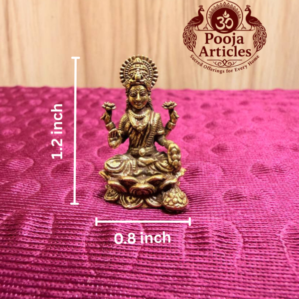 Miniature Brass Lakshmi Statue 1.2 Inch