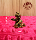 Miniature Brass Matka Krishna Statue 1.1 Inch