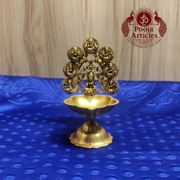 Premium Brass Astalakshmi Diya 4.8 Inch