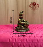 Premium Brass Bal Krishna Statue with Matka 3 Inch