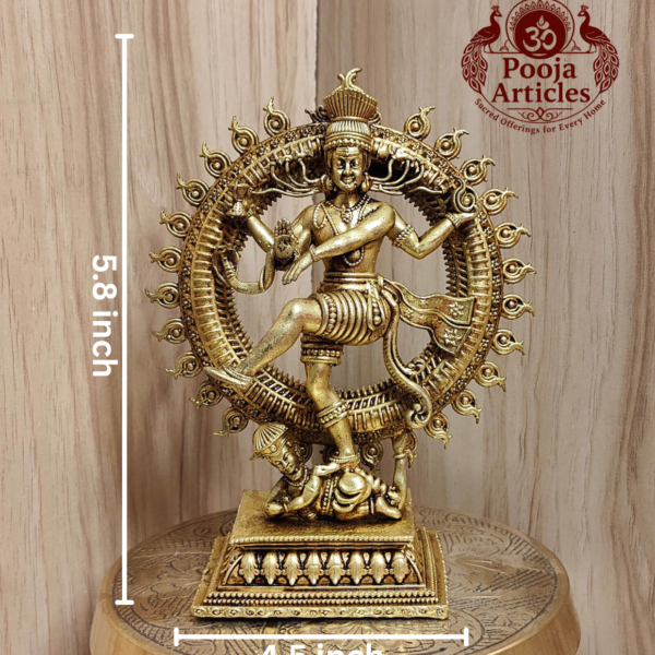 Premium Brass Nataraja Lord Shiva Statue 5.8 Inch