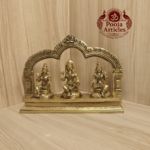 Brass Ayyanar with Poorna & Pushkala Statue 7.6 Inch