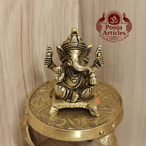 Brass Ganesh Statue 2.2 Inch
