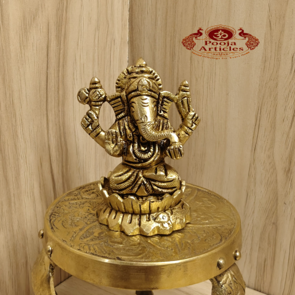 Brass Ganesha Statue 2.8 Inch