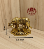 Brass Kamadhenu Cow and Calf Statue 3 Inch - Image 2