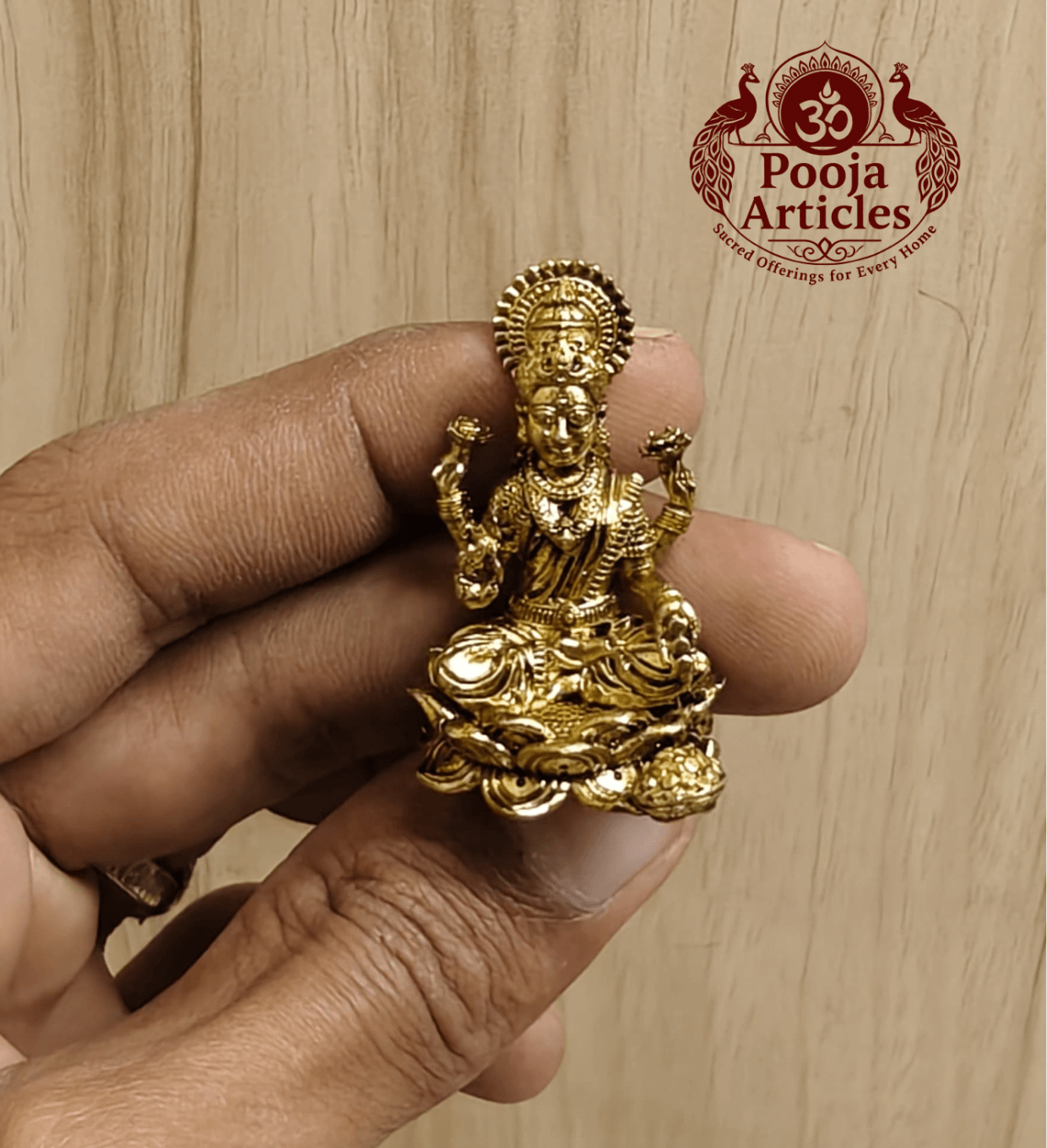 Miniature Brass Lakshmi Idol 1.5 Inch Miniature Brass Lakshmi Idol 1.5 Inch