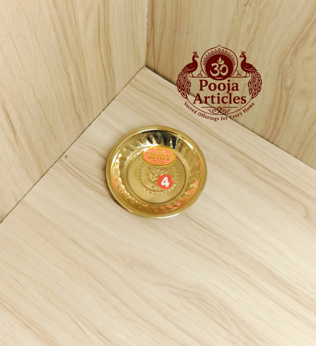 Brass Mini Pooja Plate 3.8 Inch Brass Mini Pooja Plate 3.8 Inch