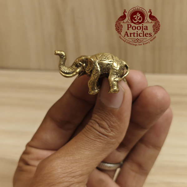 Miniature Brass Elephant Statue 1 Inch