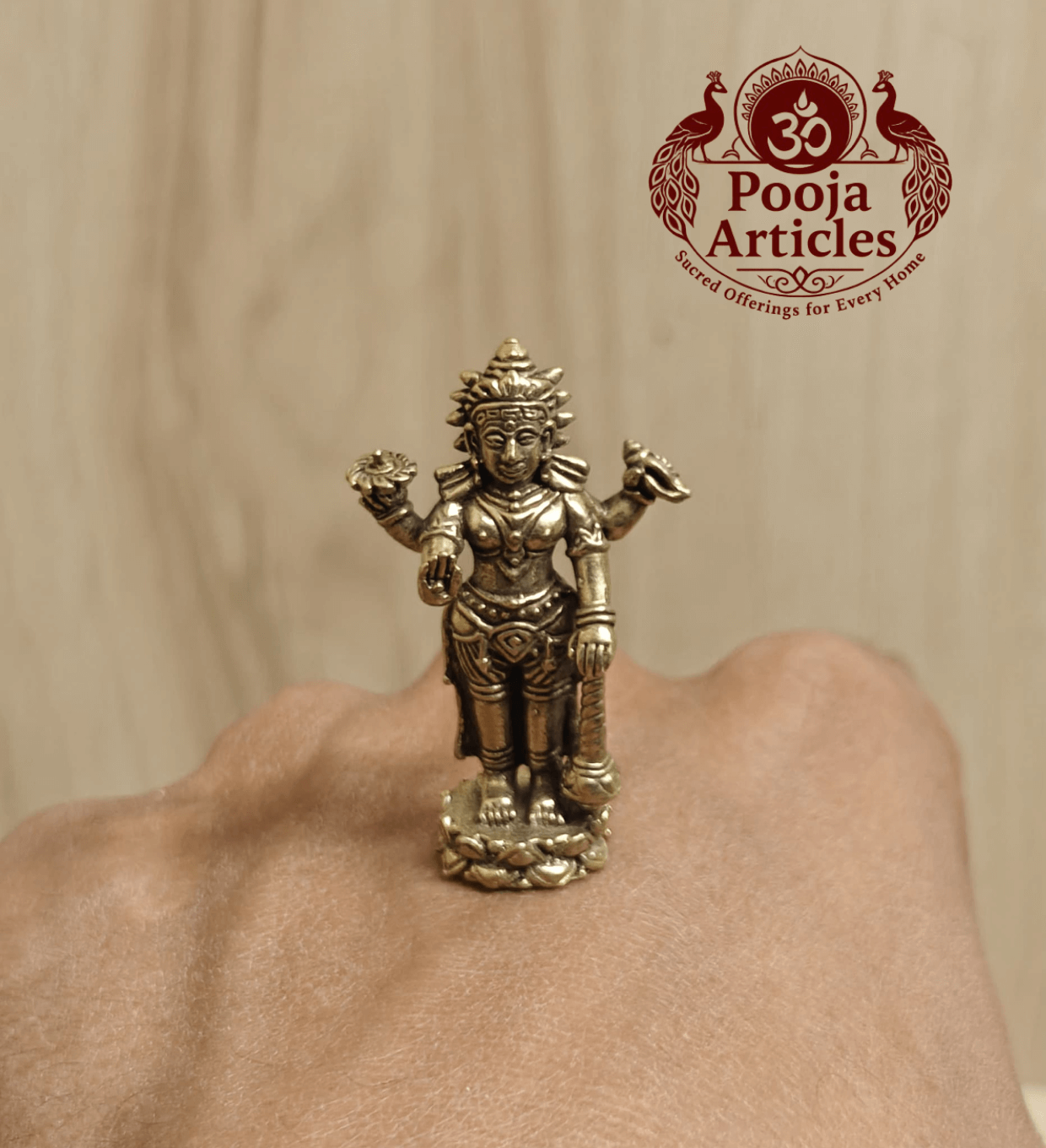 Brass Miniature Lord Vishnu Idol 1.5 Inch Brass Miniature Lord Vishnu Idol 1.5 Inch
