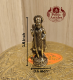 Miniature Brass Murugan Statue 1.6 Inch - Image 2