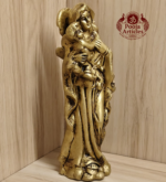 Brass Mother Mary with Baby Jesus Statue 7 Inch - Image 4