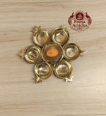 Brass Murugan Shatkona Deepam 7.5 Inch - Image 3