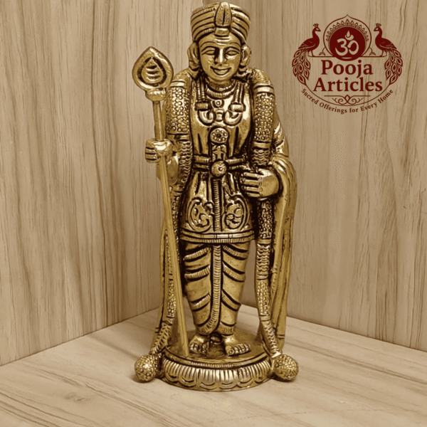 Brass Murugan Statue 5.5 Inch
