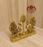 Brass Murugan Vel with Peacock 3.4 Inch - Image 3