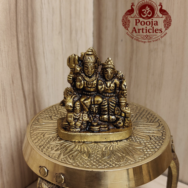 Brass Shiva Family Idol 1.6 Inch