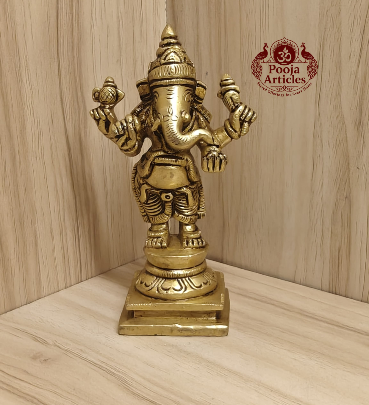 Brass Standing Ganesha Statue 4.7 Inch Brass Standing Ganesha Statue 4.7 Inch