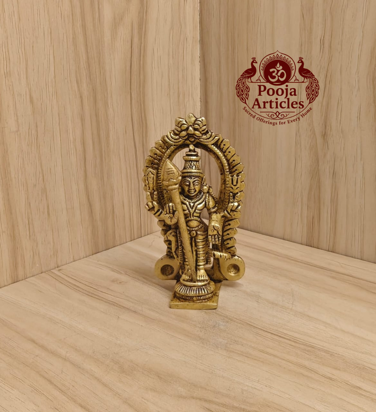 Brass Thiruvachi Murugan Statue 4 Inch Brass Thiruvachi Murugan Statue 4 Inch