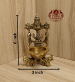 Brass Tirupati Balaji Lakshmi Diya 6 Inch - Image 2