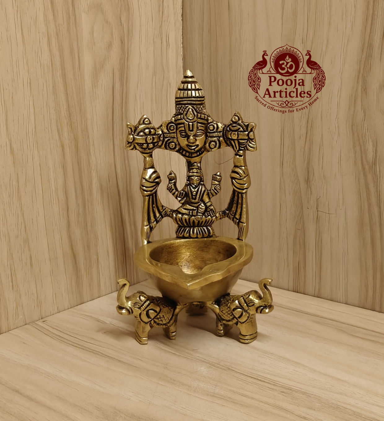 Brass Tirupati Balaji Lakshmi Diya 6 Inch Brass Tirupati Balaji Lakshmi Diya 6 Inch