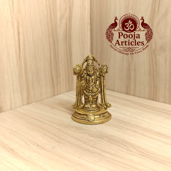 Brass Tirupati Balaji Venkateswara Statue 3.7 Inch