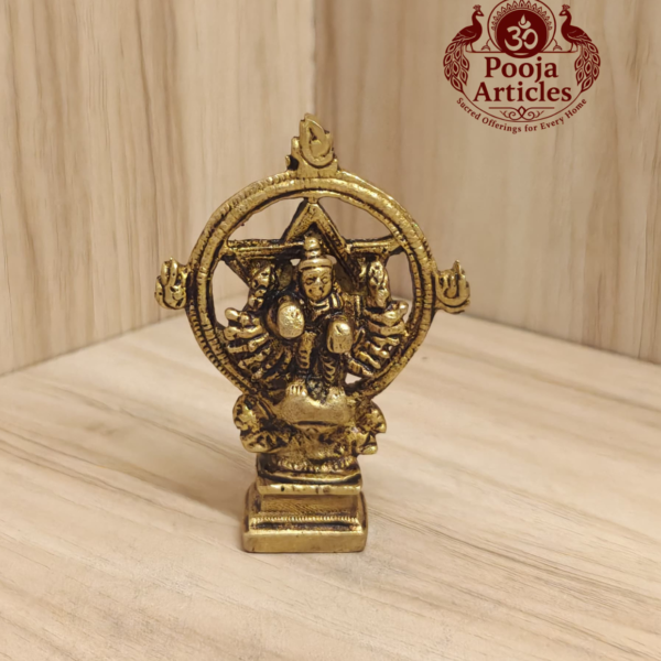 Brass Chakrathalwar Idol 3.4 Inch