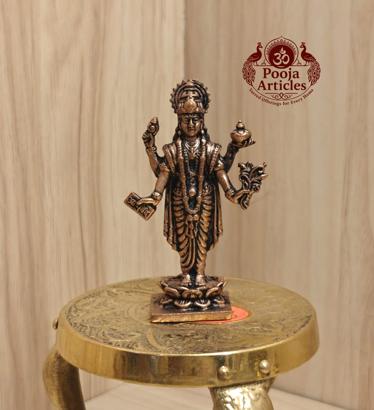 Copper Dhanvantari Idol 3 Inch Copper Dhanvantari Idol 3 Inch