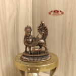 Copper Kamadhenu with Calf Statue 2.6 Inch