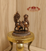 Copper Kamadhenu with Calf Statue 2.6 Inch - Image 5