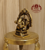 Brass Mini Ganesha Idol With Arch 2.5 Inch - Image 4